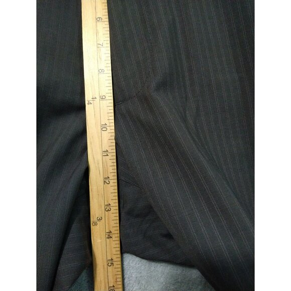 Banana Republic Dress Pants Mens 36x32 Brown Striped Wool Blend Flat Front - Picture 4 of 10